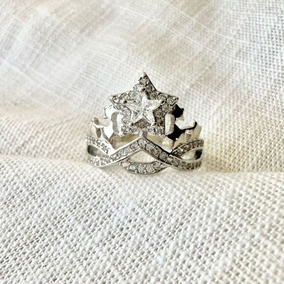 Cubic zirconia Star power ring size 8 - Picture 1 of 2